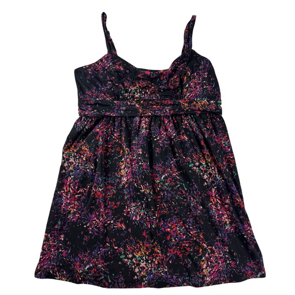 Pure Energy Tops - Pure Energy Women 3 Plus Size Abstract Confetti Print Babydoll Cami Top Black
